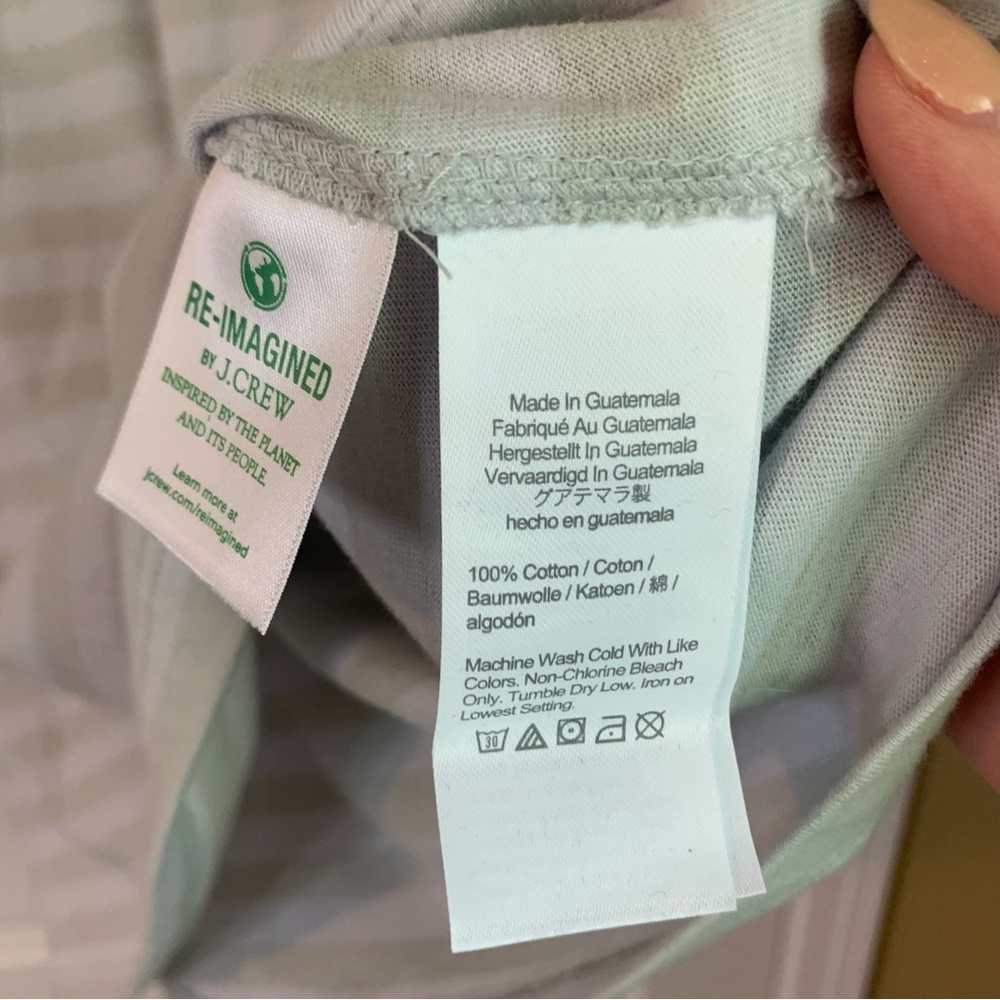 NWT J. Crew Men’s Sage Striped Long Sleeve Shirt, size M - Picture 5 of 7